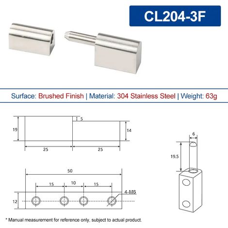 (CL204-3F-BXG-LS-2PCS) Charnière détachable mère-enfant pour porte de boîte de distribution d'armoires industrielles, axe de charnière en alliage de zinc (1/5)