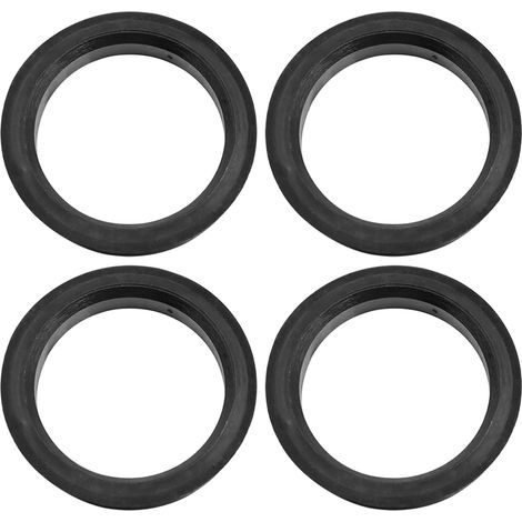 Bague De Centrage De Roue Noire 4 Pcs en Plastique Pour Jantes Aftermarket, Élimine Les Vibrations Du Volant, Ajustement Précis (1/5)
