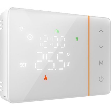 Termostato WIFI 503 Con Batteria, Per Caldaia a Gas Boiler, APP TUYA Smart Life, Quadrata Montaggio da Esterno Oppure Incasso Scatola 503 (Bianco) (1/3)
