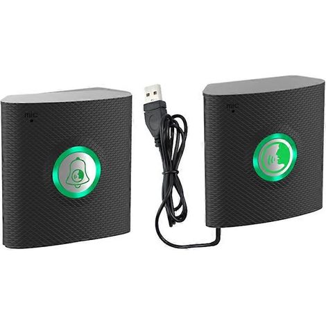 Interphone vocal sans fil longue distance, portier audio bidirectionnel, sonnette de bienvenue pour personnes âgées, noir (1/5)