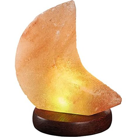 Moses Omm for You - Lampada di Cristallo di Sale Luna con USB, LED e Base in Palissandro (1/4)