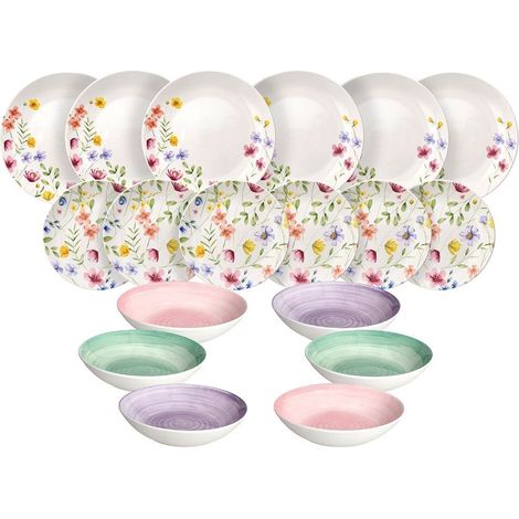 TOGNANA Servizio Di Piatti Madison Petals 18 Pezzi