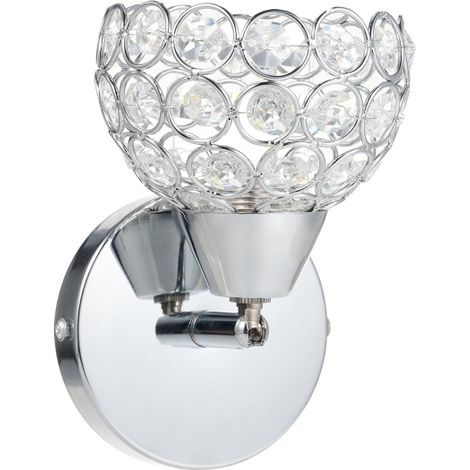 Kristallwandleuchte, moderne Wandlampe, E26-Fassung, rund, Leuchte für Schlafzimmer, Nachttisch, Esszimmer oder Flur