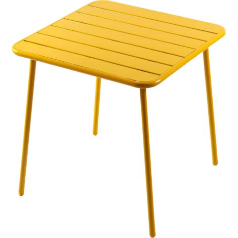Mesa cuadrada 4 asientos 70x70cm amarillo BERGAME