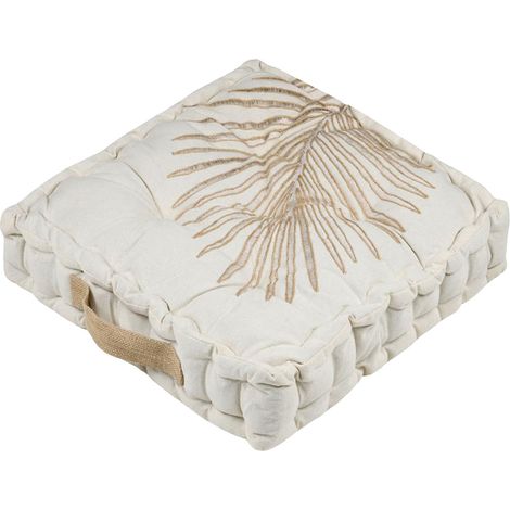 Coussin de sol naturel motif feuille