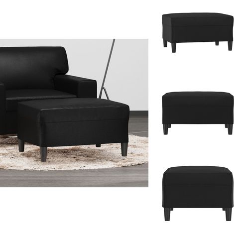 Repose-pied Noir 70x55x41 cm Similicuir - Tabouret - Repose-pied - Pouf - Meuble Salon - Simili Cuir (1/5)