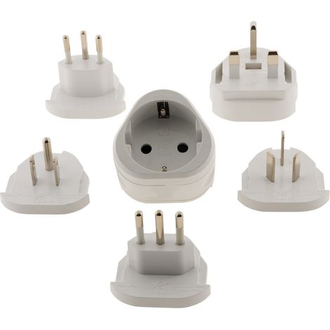 Zenitech – Adaptateur de voyage encastrable 2 prises – Compatibilité universelle – Installation facile pour maison et déplacements – Couleur blanche (1/2)