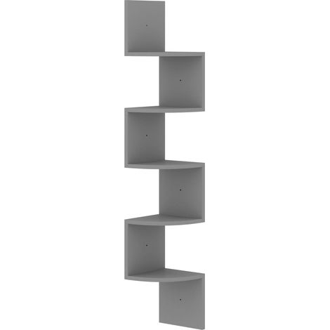 vidaXL Scaffale Angolare a Muro Grigio 19x19x123 cm Legno Multistrato (1/5)