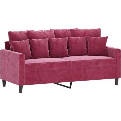 Canapé à 2 places,Sofa pour Salon,Banquette Rouge bordeaux 140 cm Velours CFW333682 (1/5)