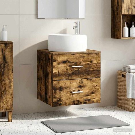 Vanidad con Lavabo de Pared Roble Ahumado 49,5 x 44,5 x 66 cm