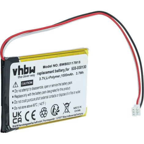 vhbw Akku Ersatz für Logitech 533-000130 für kabellose Maus (1000 mAh, 3,7 V, Li-Polymer) (1/5)