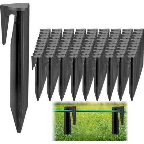 100 Pièces Piquet Fil Robot Tondeuse, Piquets De Fixation pour Câbles Périphériques, Crochet pour Robot Tondeuse, Crochet Accessoires pour Câbles Périphériques Tondeuse Robot (1/4)