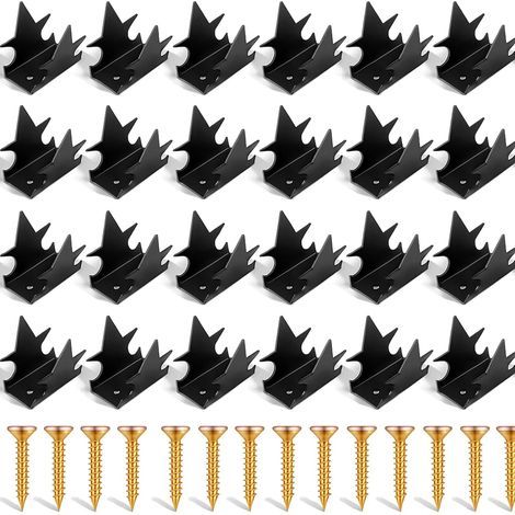 Lot de 24 anti-escalade,Dispositif dissuasif contre les intrus pour clôtures,Sécurité pour jardin, toits,Répulsif contre voleurs, oiseaux, écureuils (1/5)