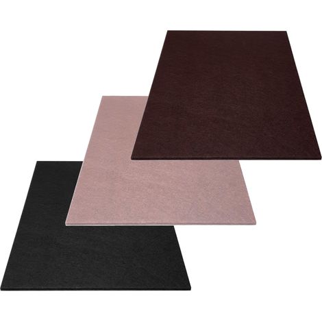 3x Patin feutre autocollant grande feuille à découper 300x210mm épais 5mm antidérapant pied meuble table chaise parquet protection, noir + marron + beige (1/5)