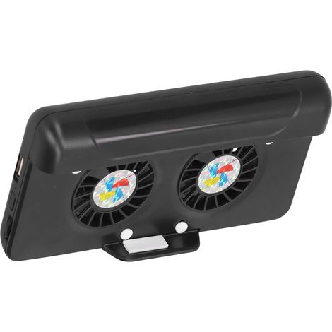 Radiateur multifonctionnel antidérapant à double ventilateur avec pince de fixation pour téléphone portable (1/5)