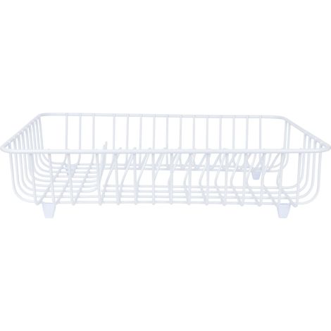KitchenCraft Geschirrabtrockengestell, rostfrei, BPA-frei, demetal mit Kunststoffbeschichtung de, 45 x 37 cm, Farbe white
