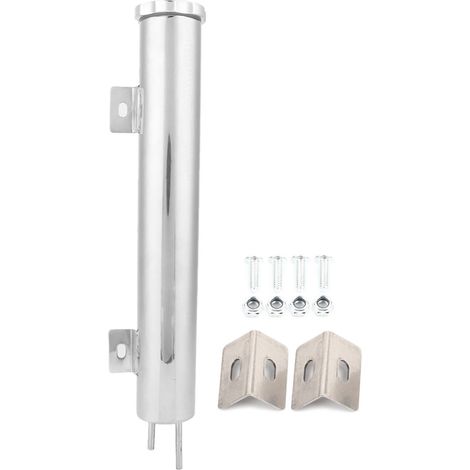 2 réservoirs de trop-plein de liquide de refroidissement en acier inoxydable de 13 pouces pour radiateur, accessoire universel pour voiture