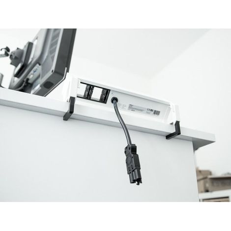 Bachmann DESK 2 regleta negra acero inoxidable 3 tomas