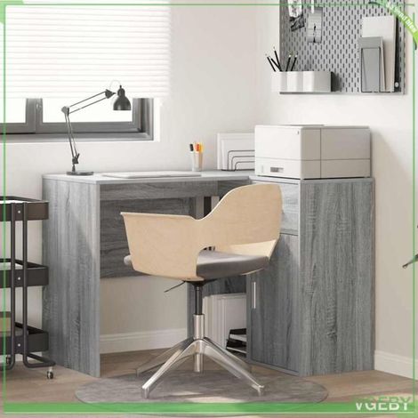Bureau d'angle - 3337278 - Bois d'ingénierie - 1 tiroir & 6 étagères - 102x50x75 cm (1/5)
