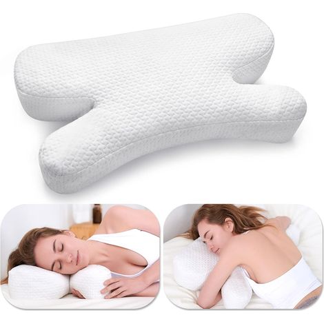 Oreiller Ergonomique Cervical,Oreiller Anti Rides,Oreiller Memoire Forme,pour Les dormeurs sur Le côté, Le Dos et Le Ventre,Soulager Douleurs Cou Oreiller Dormir (1/5)