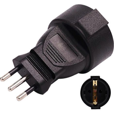 Stromanschluss-Konverter 3-poliger italienischer Stecker auf 2-poliger runder EU-Stecker-Konverteradapter
