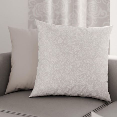 Lot de 2 Taies d'Oreillers 35x35 cm 100% Microfibre Hypoallergénique, Housse Oreiller Rectangulaire Dentelle Beige, Paquet de 2 (1/3)