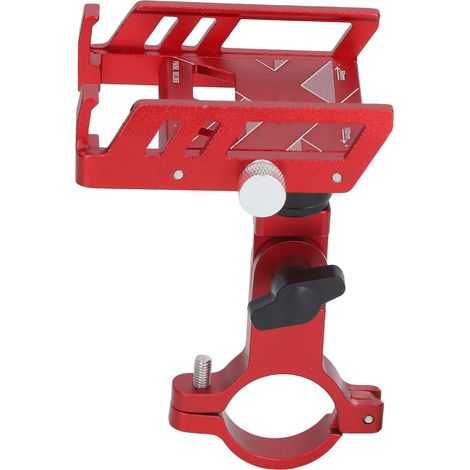 Handyhalterung für Fahrräder, 360° drehbar, aus roter Aluminiumlegierung, zur Befestigung am Lenker eines Motorrads oder Rollers. (1/5)