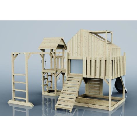 Polarplay Spielturm Knut aus Holz in BlauBabyschaukel (1/4)