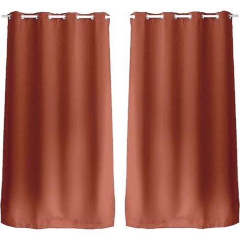 Lot de 2 rideaux occultants à œillets REGLISSE (1/4)