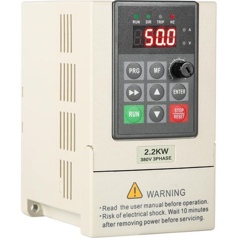 Frequency Converter, Speed Inverter VFD 380V 2.2kW Three Phase Speed Converter Input Output 380V for Motor Speed Control with Extension Cable 2m (1/5)