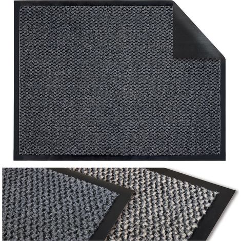 Tapis Entrée Paillasson Anti-Poussière Antidérapant- Tapis Porte Intérieur/Extérieur 40X60 cm Noir (1/5)