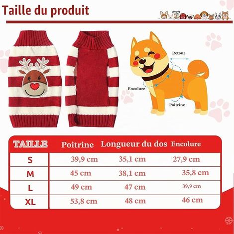 Pet Xmas Pullovers – Puppy Sweater Hoodie Knitwear Halloween Cartoon Warm Coat Christmas Clothes, Costume for Dogs, Christmas Sweaters for Dogs (Red, Medium) (1/4)