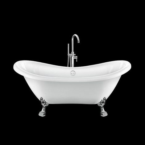 Baignoire ancienne sur pieds DARLINGTON Blanche 175 cm Pieds de Lion Chromés