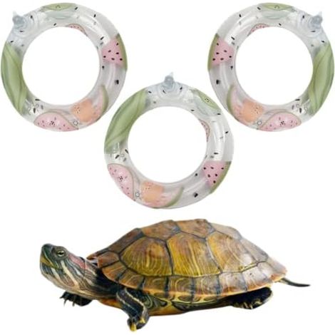 Ensemble de 3 bouées gonflables en forme de tortue, 11 cm, pour bronzer et se détendre.-AquaForge (1/5)