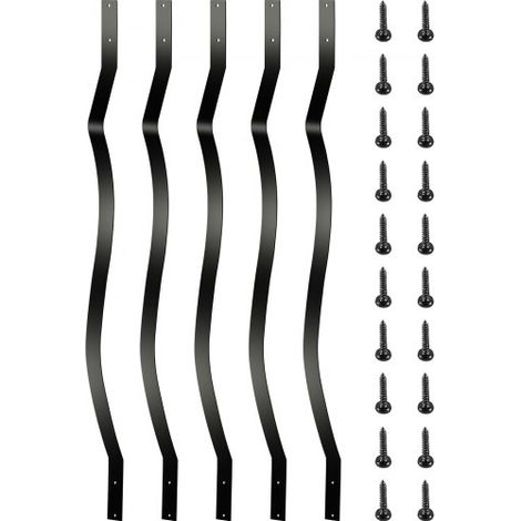 Balaustre de Hierro 82 x 2,5 cm Balaustre de Barandilla Negro 51 Piezas (1/5)