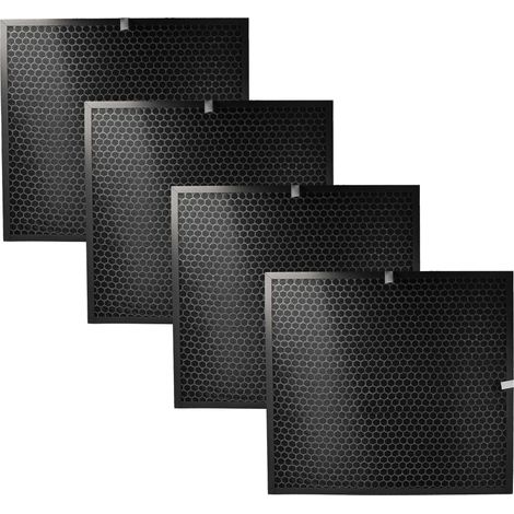 vhbw 4x Aktivkohlefilter kompatibel mit Lux Aeroguard 4 S Luftreiniger - Luftfilter Schwarz