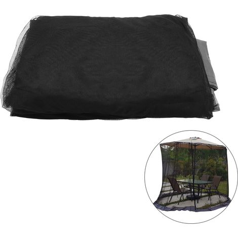 Zoternen Moustiquaire pour Parasol 2.3 M Tissu Conçu pour L'Extérieur Noir Maille De Protection Contre Les Insectes pour Patio, Porche Et Terrasse De Jardin