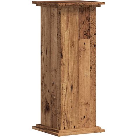 Vidaxl – Support pour plantes en vieux bois 33x33x80 cm – Bois d'ingénierie – Capacité 60 kg – Fixation murale incluse