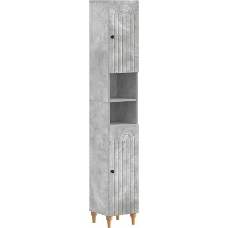 vidaXL Armadio da Bagno con Ripiano Aperto ALKMAAR Grigio Cemento (1/5)