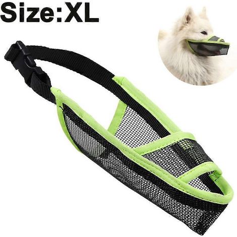 Muselière pour chiens de petite, moyenne et grande taille, en maille aérée respirante avec possibilité de boire, verte, taille XL