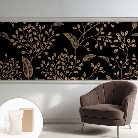 Newroom Tapete Dekorative Vliestapete mit Kleber Modern für Wohnzimmer Schlafzimmer Botanische Eleganz 250x104 cm (1/5)