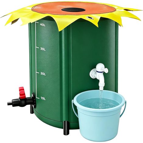Réservoir Souple de Récupération d'eau de Pluie 200L Cuve Eau de Pluie Pliable avec Filtre (1/5)