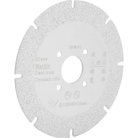Disque de coupe diamant brasé pour marbre, meule de polissage et de meulage, outils de quincaillerie, argent, 100 x 20 x 15 mm (1/5)