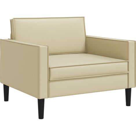 XL Armchair Cream Faux Leather vidaXL (1/5)