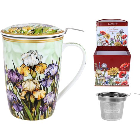 Carmani, Tasse mit Siebeinsatz und Deckel 600 ml - Laura Lozano/Iris (1/5)