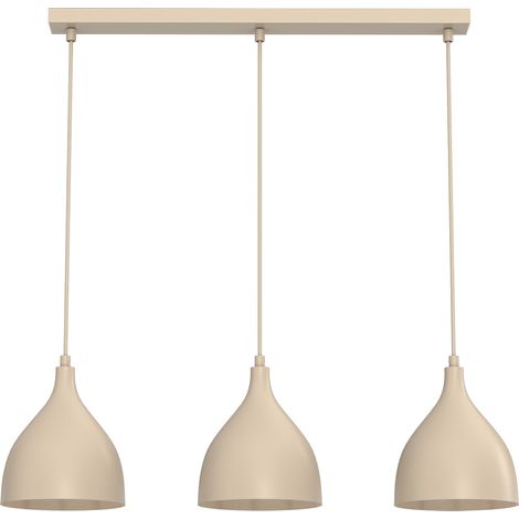 Suspension minimaliste à 3 abat-jour calice beige Noak Classic Luminex 3xE27 IP20 (1/2)