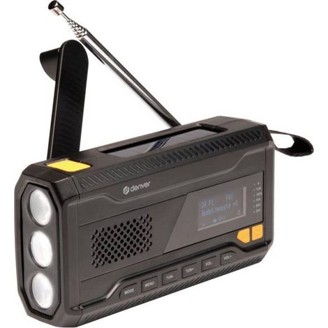 [GEBRAUCHT] B-Ware Denver Radio Empfänger Akku Radio Schwarz DAB Plus UKW Powerbank Bluetooth