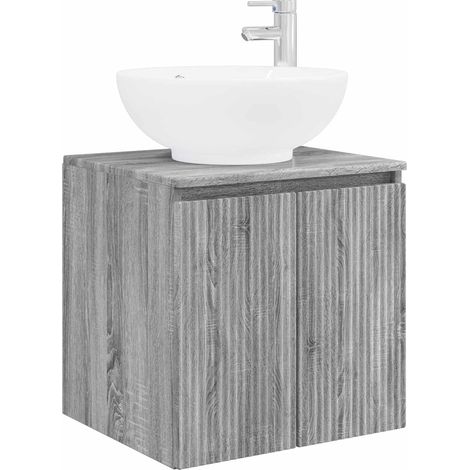 Wall-Mounted Sink Vanity Grey Sonoma 49.5 x 44.5 x 65 cm vidaXL
