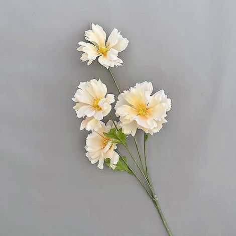 Orchidée artificielle à 4 têtes, fleur en soie, décor de mariage « coucher de soleil », fleurs simuléesChampagne (1/5)