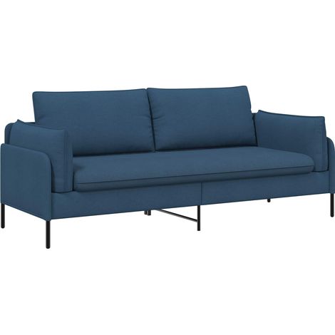 3-Sitzer-Sofa Blau 222 x 81 x 89 cm Stoff vidaXL (1/5)